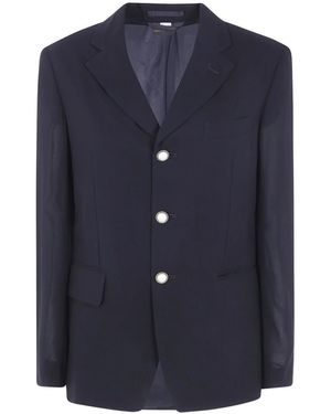 Comme des Garçons Klassieke Polyester Georgette Blazer Jas - Blauw