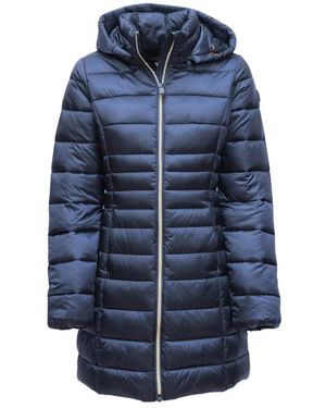 Save The Duck Piumino Midi Met Capuchon - Blauw