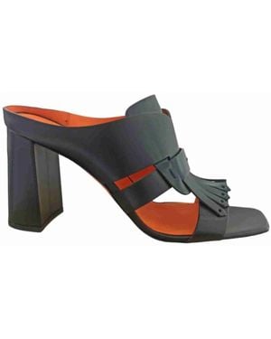 Santoni Heeled Mules - Blue