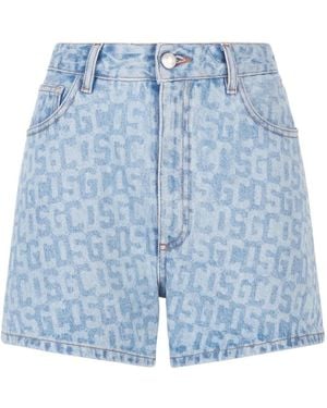 Gcds Denim Shorts - Azul