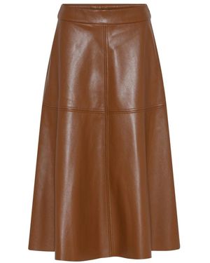 Bruuns Bazaar Rokken ,Bruin ,Leer Stijlvolle Knielange Rok