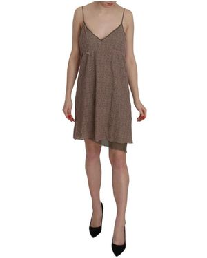 Pink Memories Elegantes grünes a-linie spaghettiträger kleid - Braun
