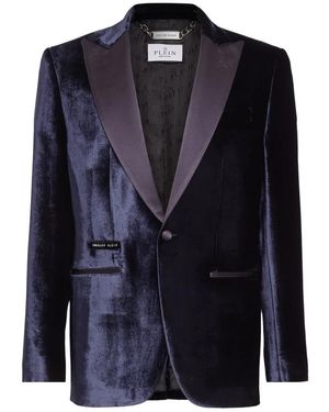 Philipp Plein Velvet Blazer - Blau