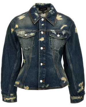 Marc Jacobs Rip And Repair Fluted Denim Jacket - Blauw