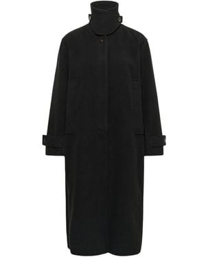 Soaked In Luxury Single-Breasted Coats - Nero