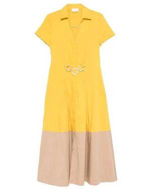 Clips Colorblock-Midikleid Mit Gürtel - Gelb