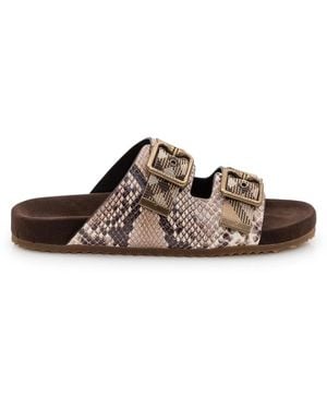 Burberry Python-Print Leder Urchin Sandalen - Braun