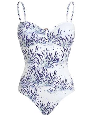 Vilebrequin Badmode ,Wit ,Lucette Bandeau Badpak Uit Één Stuk - Blauw