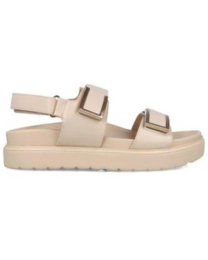 Menbur Schoenen ,Leer Platte Sandalen - Naturel