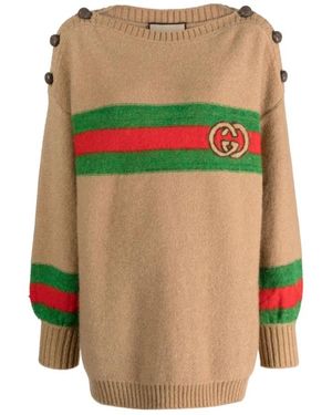 Gucci Interlocking g patch strickpullover - Grün