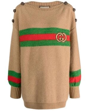 Gucci Interlocking g patch strickpullover - Grün