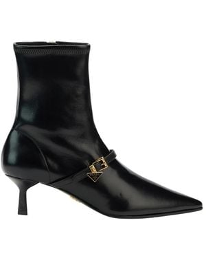 Prada Schoenen ,Zwart ,Leer Stretch Nappa Leren Laarzen