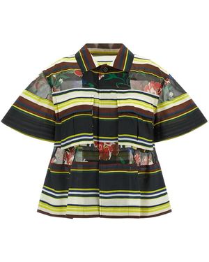Sacai Overhemden ,Veelkleurig ,Polyester Patroon Mix Shirt - Groen