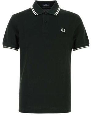 Fred Perry Tops ,Groen ,Katoen M3600 Twin Tipped Polo - Zwart