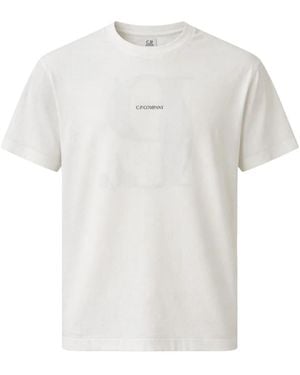 C.P. Company 30/1 Jersey T-Shirt Met Korte Mouwen En Logo - Wit