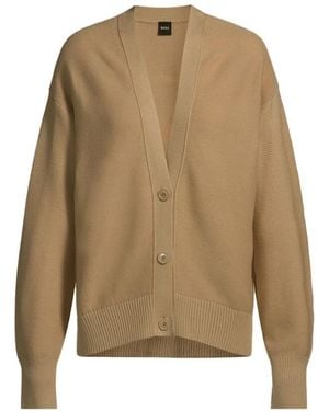 HUGO Strukturierter Oversized Cardigan Mit Knöpfen - Natur