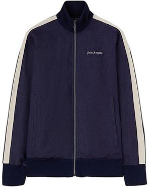 Palm Angels Logo Track Jacket, 100% Polyester, Size: Medium - Blue