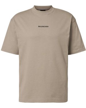 Balenciaga Rücken Medium Fit T-Shirt - Natur