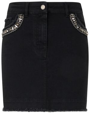 Alberta Ferretti Denim Minirock - Schwarz