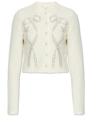 LoveShackFancy Truien & Vesten ,Wol Cardigan Leocadia - Wit