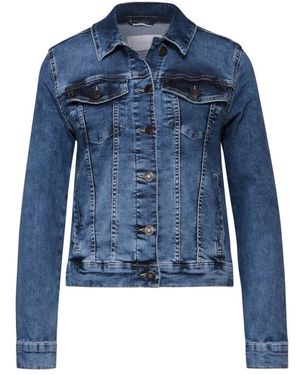 Street One Klassieke Denim Jack Met Overhemdkraag - Blauw