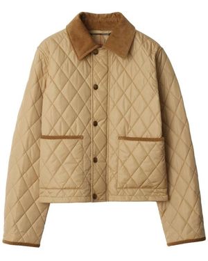 Burberry Quilted Crop Jacket - Natural