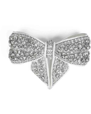 Self-Portrait Pearl Crystal Bow Haarclip - Wit