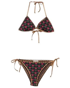 Anjuna Badmode ,Veelkleurig ,Driepuntsbikini Met Palmt Print - Meerkleurig