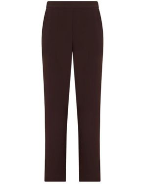 P.A.R.O.S.H. P.A.R.O..H. ,Broeken ,Bruin ,Polyester Elegante Rechte Broek Met Elastische Tailleband