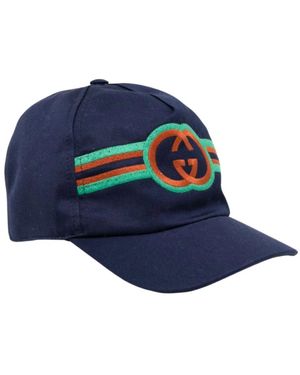 Gucci Kappe Mit Besticktem Gg Monogramm - Blau