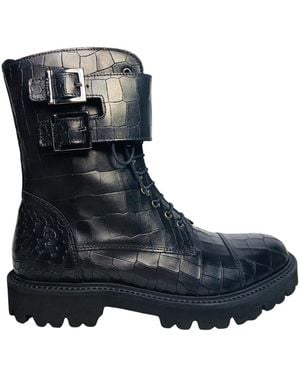 Pollini Lace-Up Boots - Blue