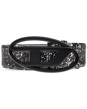 DIESEL Leder Gürtel Oval D Logo B-1Dr - Schwarz