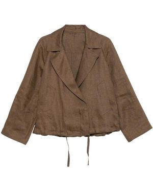 Brunello Cucinelli Jassen ,Bruin ,Lichtgewicht Jas Met Reverskraag