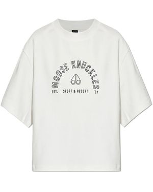 Moose Knuckles Tops ,Wit ,Katoen True North T-Shirt