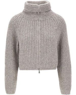 Gran Sasso Truien & Vesten ,Grijs ,Wol Kabelgebreide Cardigan
