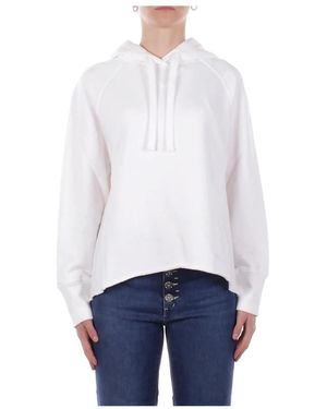 Dondup Hoodies & Sweatvesten ,Wit ,Katoen Hoodie Met Geborduurd Logo Op De Voorkant