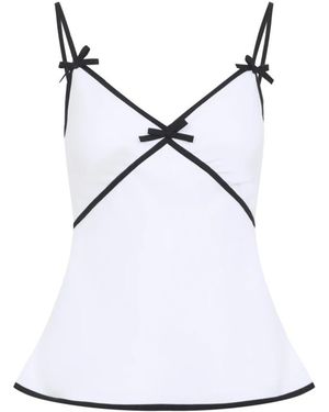 Moschino Tops ,Wit ,Witte Strik Top