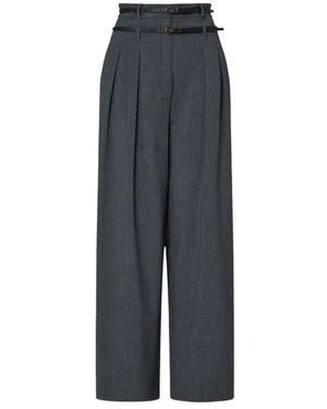 Liu Jo Broeken ,Grijs ,Leer Flanellen Flare Broek