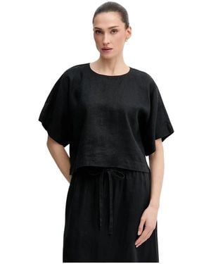 DKNY Top Met Ronde Hals En Korte Mouwen - Zwart