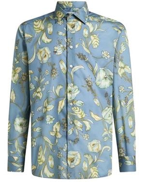 Etro Hemd Mit Blumenprint Und Langen Ärmeln - Blau