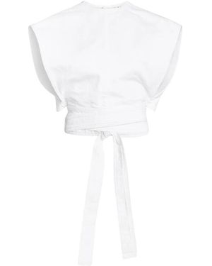 Alaïa Ärmellose Bluse Mit Rundhalsausschnitt - Weiß