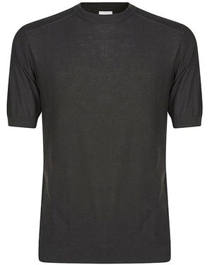 Eleventy Baumwoll-Crewneck-Raglan-T-Shirt - Schwarz