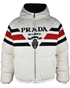 Prada Woll- Und Kaschmir-Daunenjacke - Weiß