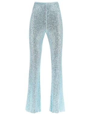 Self-Portrait Wide Trousers - Blue