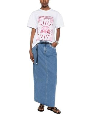 Pennyblack Maxi-Rock Mit Stickerei - Blau