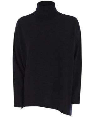 Vanisé Truien & Vesten ,Blauw ,Wol Giuly Maxi Cashmere Turtleneck - Zwart