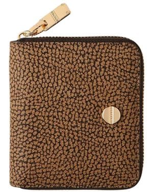 Borbonese Accessoires ,Bruin ,Leer Vite Zip Around