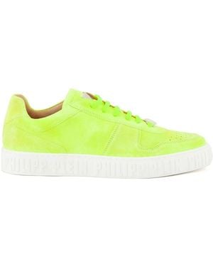 Philipp Plein Gelbe suede lo-top sneakers - Grün