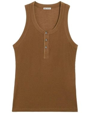 Ami Paris Sleeveless Tops - Brown