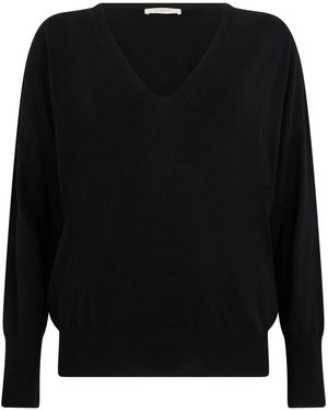 Slowear Truien & Vesten ,Zwart ,Polyester V-Hals Trui